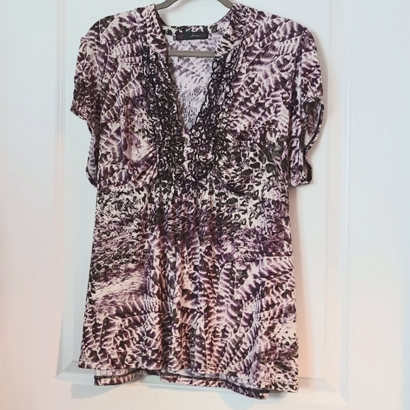 HeartSoul Tops - Sz 3x purple with gold flecks blouse.